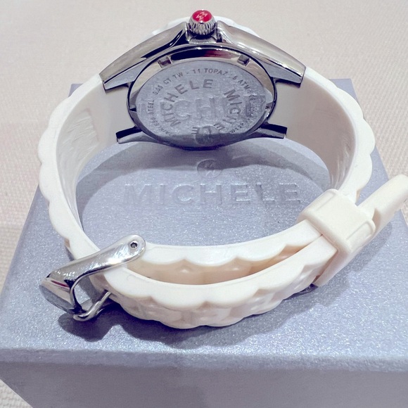 Michele White Rubber band with rainbow stones face - Picture 4 of 8